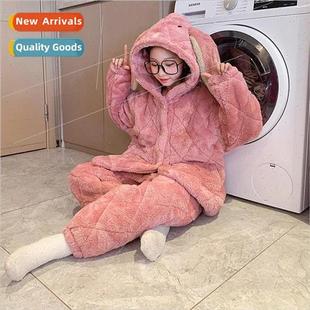 thickened sandwich cotton set pajamas three Childrens layer