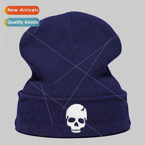 Autumn and winter men and women wool cap punk skull Korean