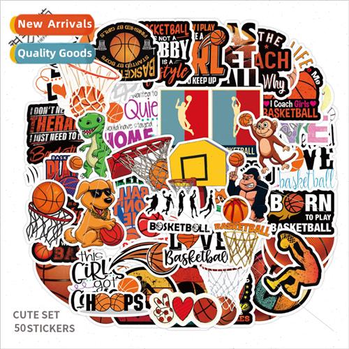 50 new cartoon basketball doodle stickers luggage notebook w