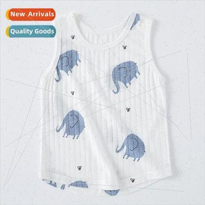 Breathable baby undershirt summer 0 cotton ultra-thin sectio