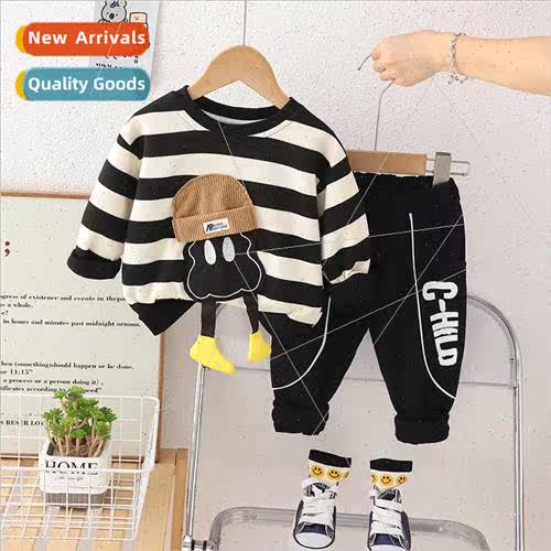 2023 Autumn childrens baby round neck sweater clothes suit c