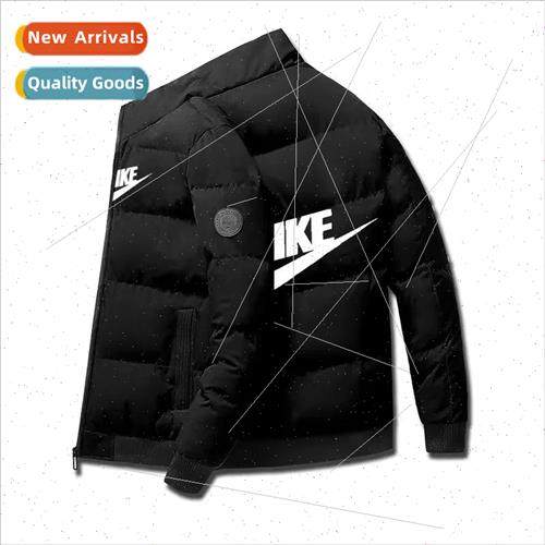 2023 Winter Mens Standing Collar Cotton Jacket Solid Color C