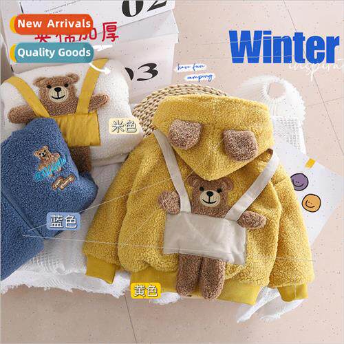 2023 winter new childrens coat cotton jacket cute bear sweat