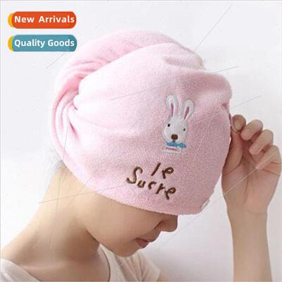 Water-absorbent cute elephant hair dryer cap microfiber thic