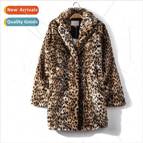 Leopard coat female thickened in the long 2020 winter new im