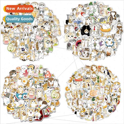 2023 cute cute hand-painted watercolor cat stickers water cu