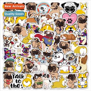 50 cartoon corgi shaggy dog graffiti stickers bicycle comput