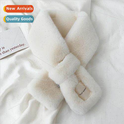 Soft fur scarf Korean labeling Japanese fall and winter ins