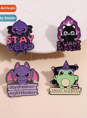 New animal brooch frog devil purple bat cute cartoon pattern