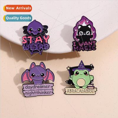 New animal brooch frog devil purple bat cute cartoon pattern