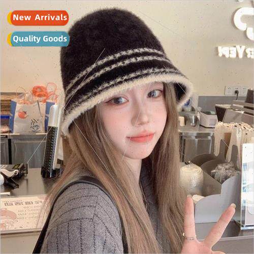 Hat female plush fishermans hat 2023 new fall and winter hun