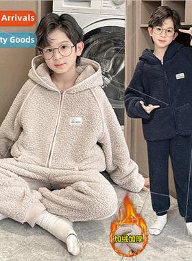 Childrens clothing boys winter padded thickened pajamas 2023