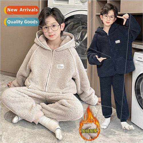 Childrens clothing boys winter padded thickened pajamas 2023