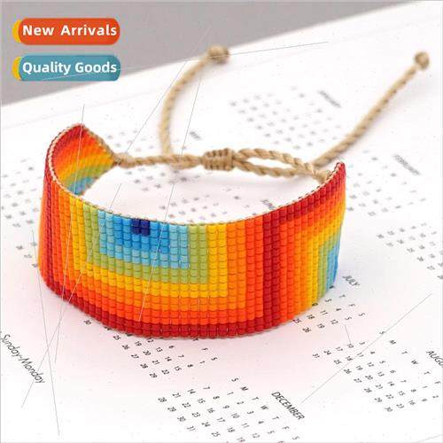 Rice beads handmade beaded bracelet ins  gradient color Turk