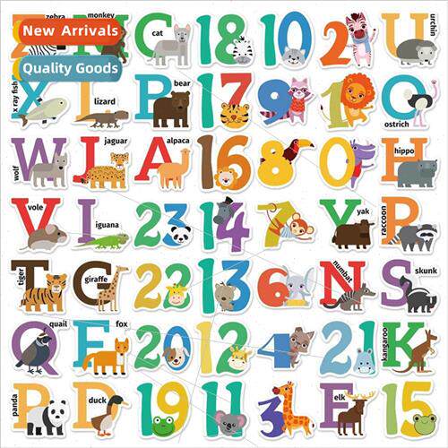 50 pcs of animal numbers cartoon letters graffiti stickers c