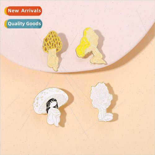 Cartoon retro mushroom head girl creative personality match