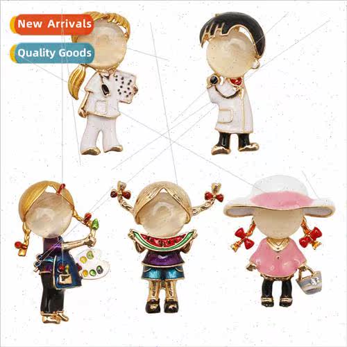 Creative white angel nurse doctor pin cartoon cute boys and