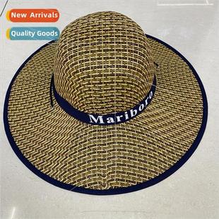 hat large straw western top cowboy round Mens brim