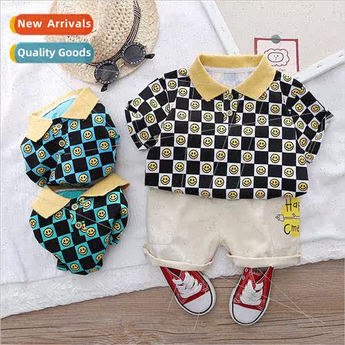 Baby summer suit suit 2022 new boys thin short-sleeved two-p