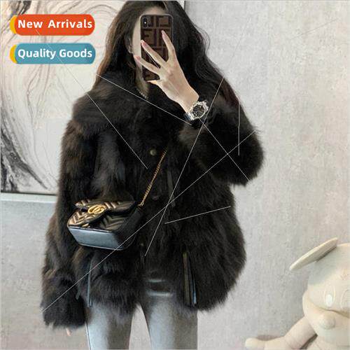 2021 winter new fashion fox fur coat female short section im