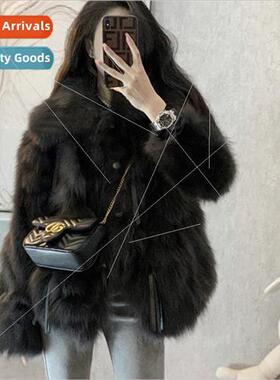 2021 winter new fashion fox fur coat female short section im
