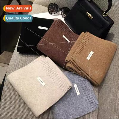 2023 solid color  cashmere scarf autumn and winter new hundr