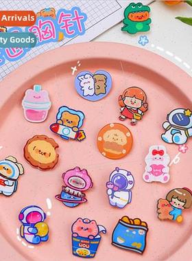 Cartoon acrylic brooch cute girl heart bag decoration small