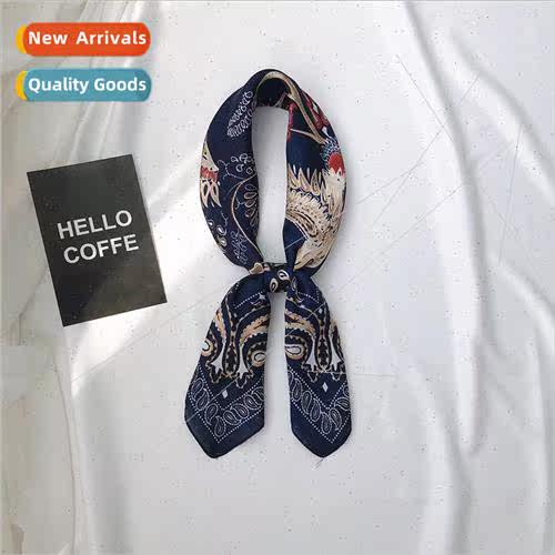 French retro silk scarf small square scarf women versatile s