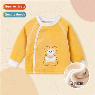 Baby padded tops cardigan children boneless thermal underwea