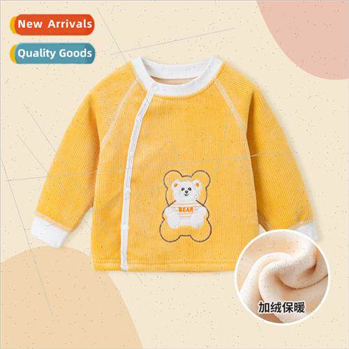 Baby padded tops cardigan children boneless thermal underwea