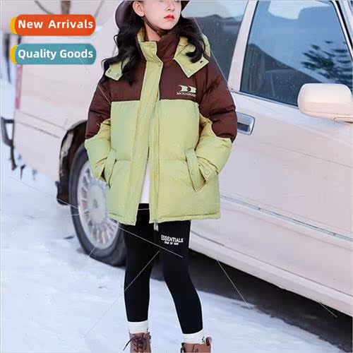 Girls cotton jacket winter jacket 2023 new girls big girl co