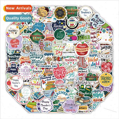 100 Teachers Day Cartoon Stickers Handbook Decoration ggage