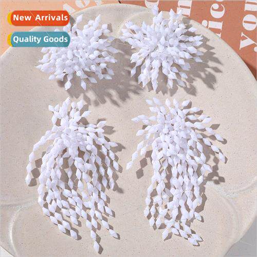Fashion simple pure white tassel fireworks flowers diy handm