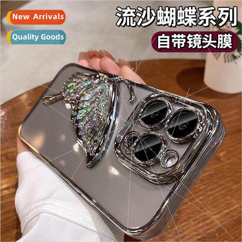 适用 iPhone15 Butterfly Quicksand Glitter Phone Case iPhone1