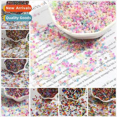 2 3 4mm glass infused silver mixed color rice beads handmade