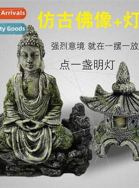 Fish tank aquascape decorative crafts resin antique lighthou