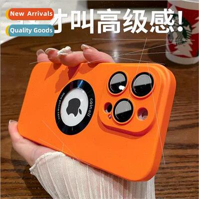 All-inclusive solid color leakage label apple 14 case drop p