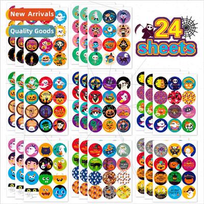 Childrens Halloween Round Stickers Snack Bag Stickers Hallow