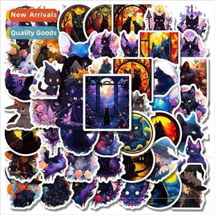 50 Cute Dark Cat Animal Cartoon Kids Stickers ggage Laptop K