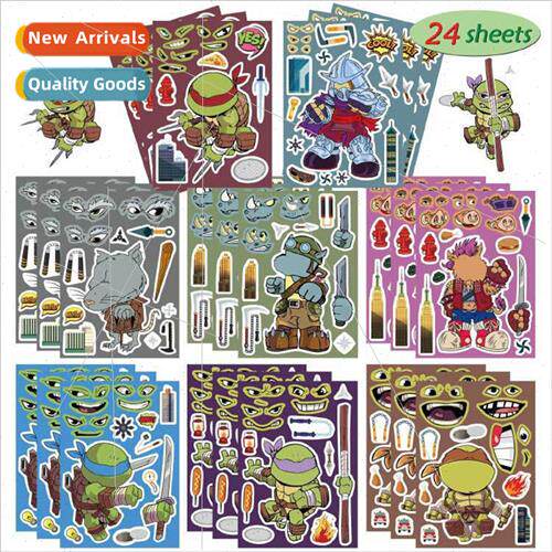 cartoon kids game puzzle sticker decal diy making face stick