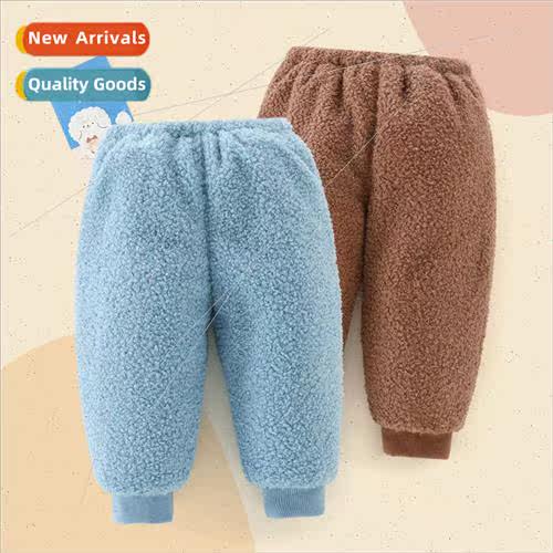 Baby padded thickened sweatpants childrens fall and winter s