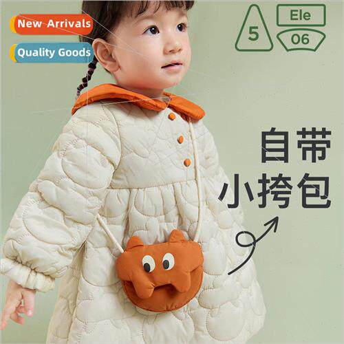 2023 winter new girls dress color collision splicing autumn