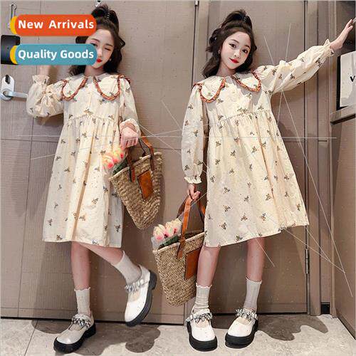 2023 new childrens clothing girls dress fall middle and larg