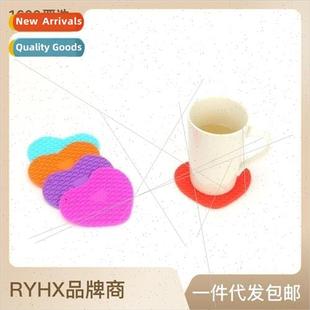 New heart-shaped wave pattern silicone mat kettle soft rubbe