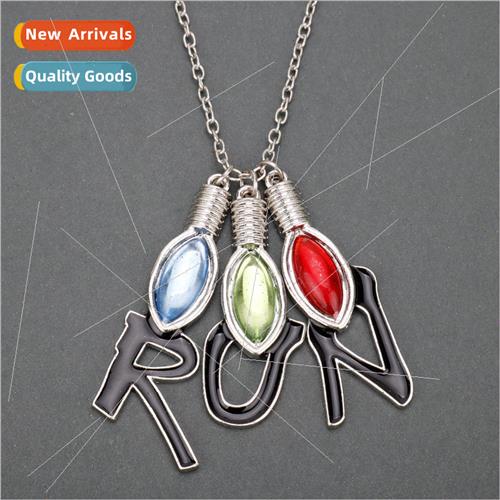 Movie and TV Stranger Things Alphabet Bulb Necklace Stranger