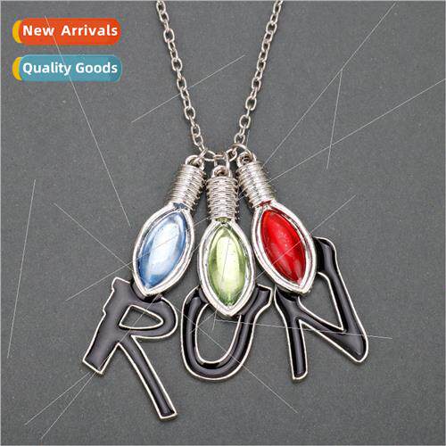 Movie and TV Stranger Things Alphabet Bulb Necklace Stranger