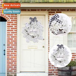 Christmas Holiday White Faux Flowers Decorative Lattice Whit