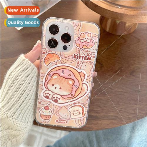 Cute Cartoon Toast Bread Cat 适用 iPhone 13/14ProMax Case Ap