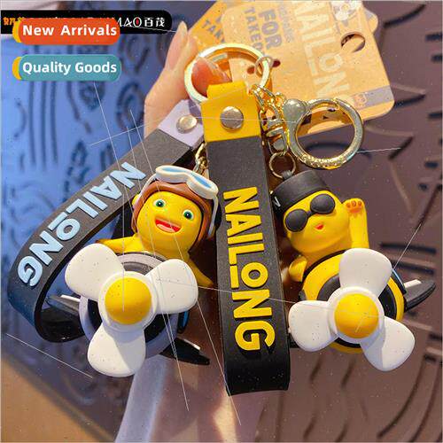rotating small airplane milk dragon keychain female cute exq