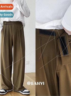 Spring gang handsome drape cold wind suit pants men straight